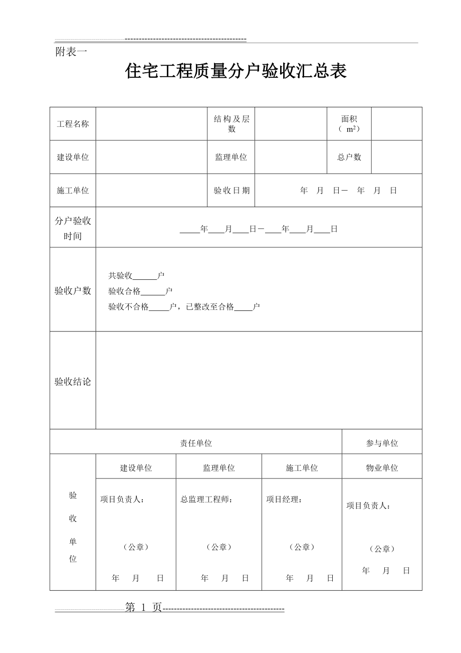 住宅分户验收表格(新版本)(13页).doc_第1页