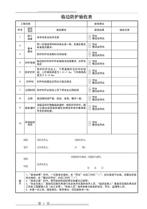 临边防护验收表(1页).doc