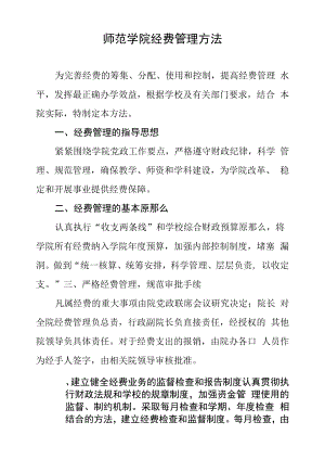 师范学院经费管理办法.docx