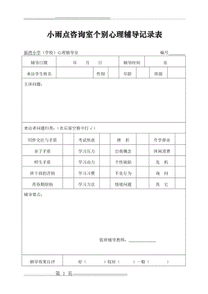 中小学生个别心理辅导记录表(1页).doc