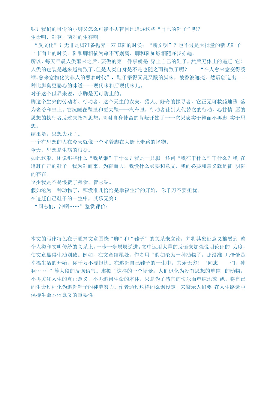 初中语文文学讨论美文荐读追赶自己的鞋子.docx_第2页