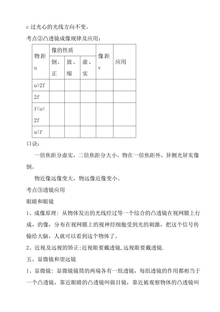 初中物理凸透镜成像规律及其应用专题复习.docx_第2页