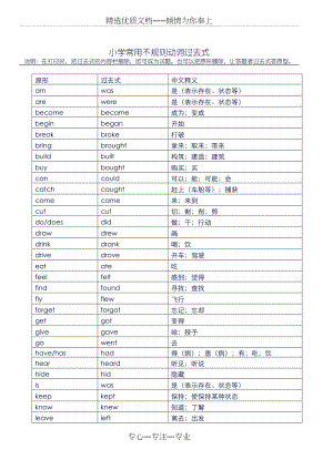 小学英语需熟记不规则动词过去式及单词-练习题(共2页).doc