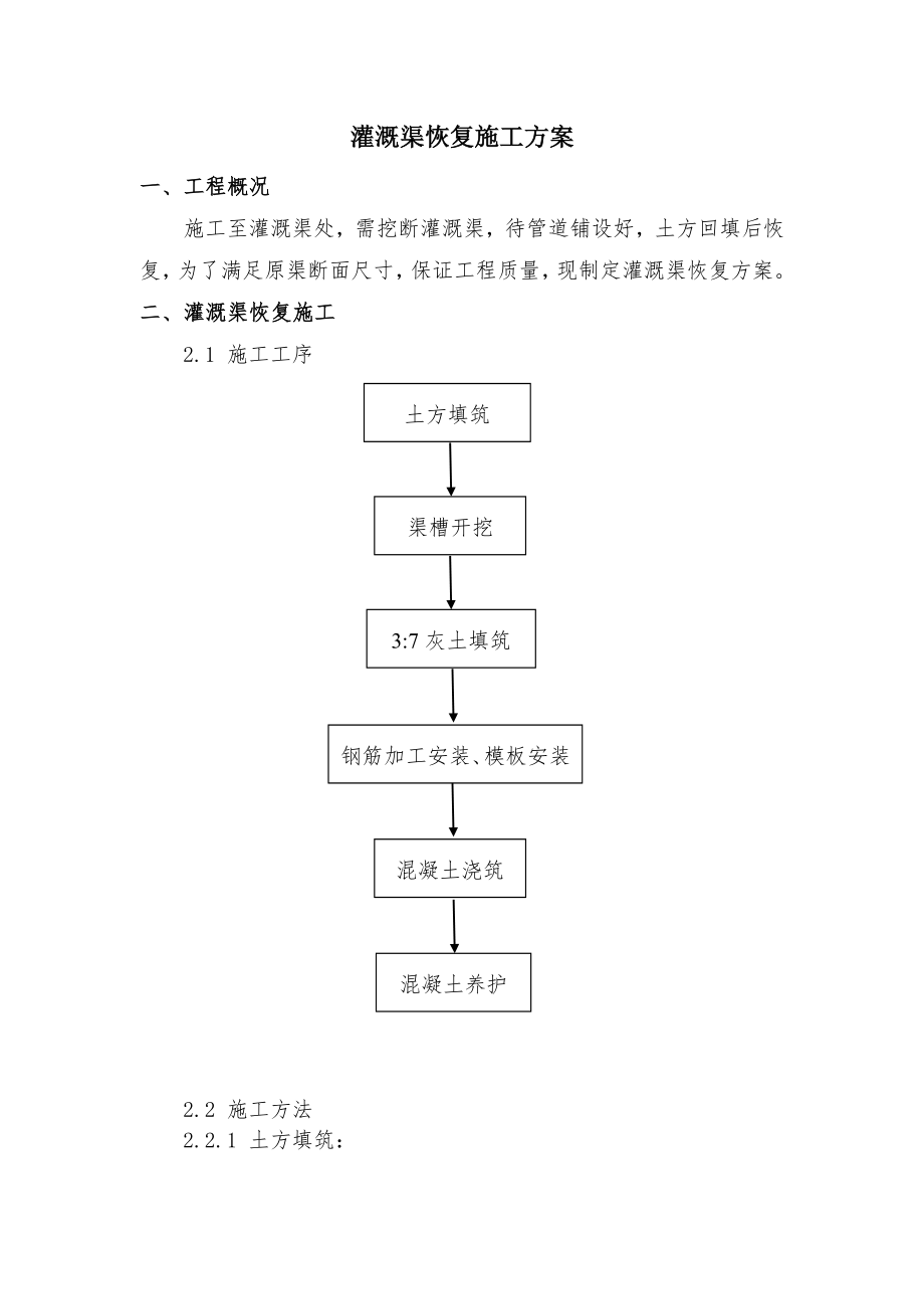 灌溉渠施工方案.doc_第1页