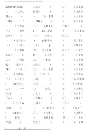 乘法口诀填空(1页).doc