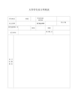 大学学生实习考核表.docx