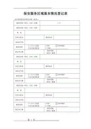 保安服务区域基本情况登记表 1(1页).doc