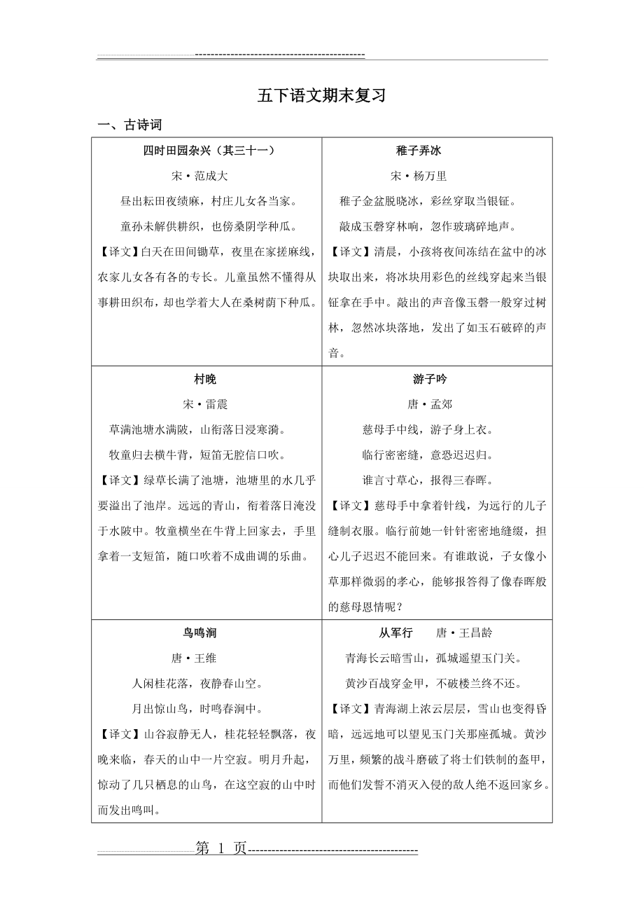 五下语文期末复习(8页).doc_第1页