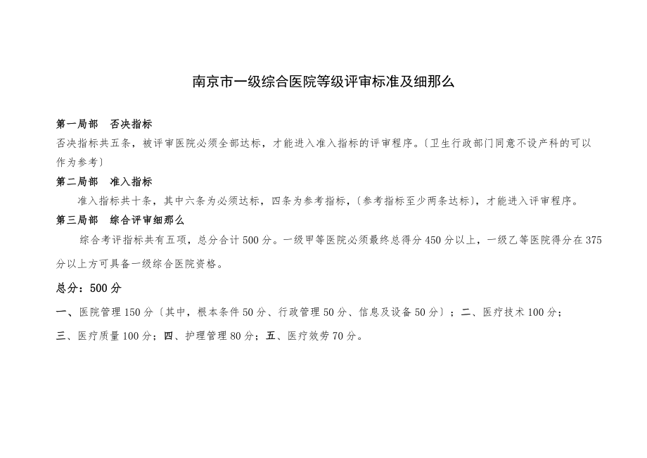 一级综合医院等级评审综合考评细则A.docx_第2页