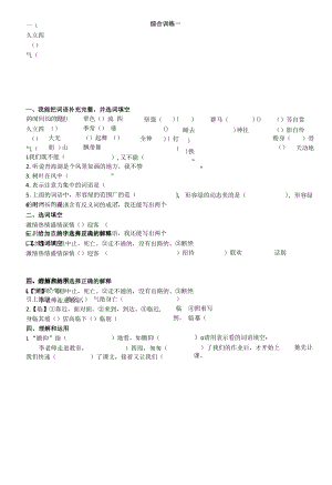 综合练习（试题）六年级下册语文部编版.docx