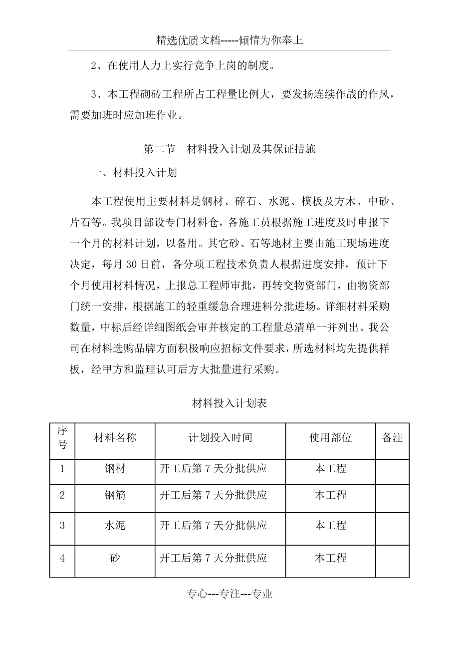 劳动力和材料投入计划及其保证措施(共29页).docx_第2页