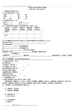 八年级些下册语文第四次月考试题_3(4页).doc