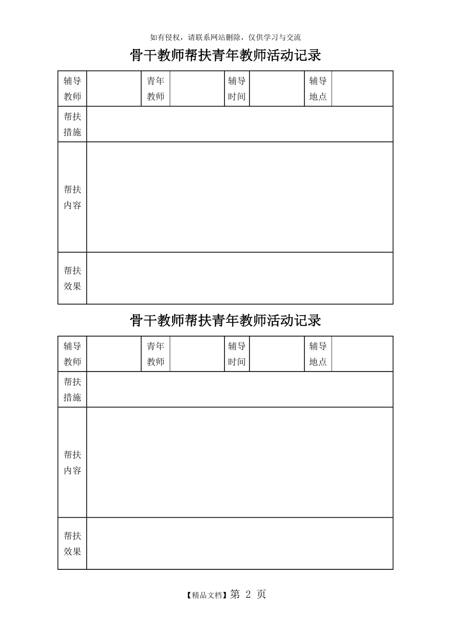 骨干教师帮扶青年教师活动记录.doc_第2页