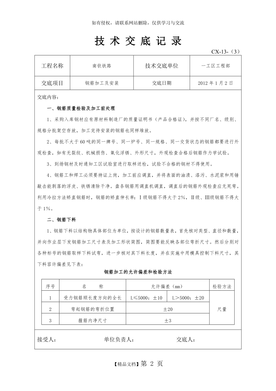 钢筋加工及安装技术交底.doc_第2页