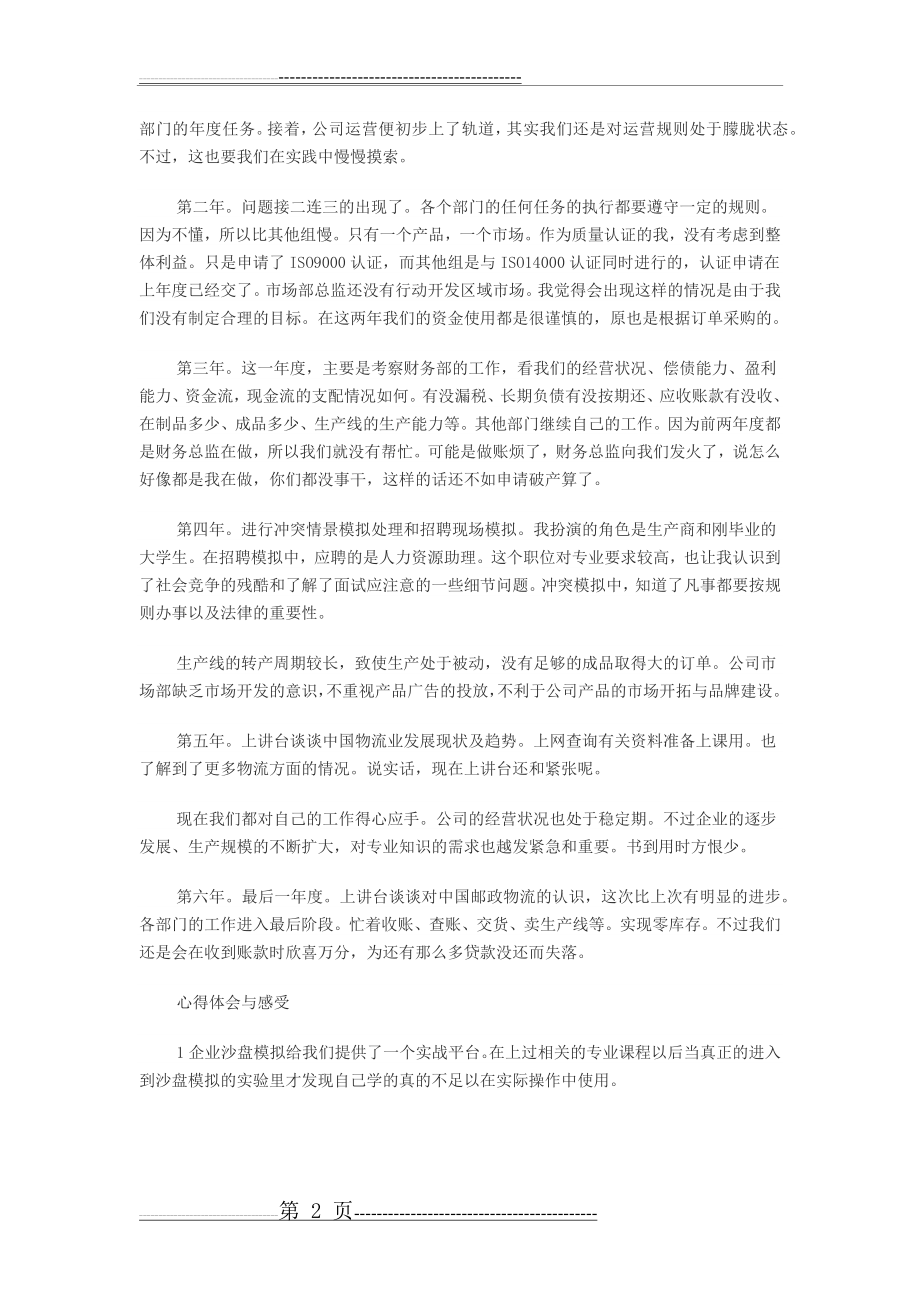 企业沙盘模拟心得(12页).doc_第2页