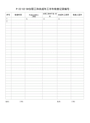 女职工和未成年工半年检查记录.docx