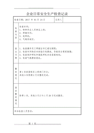 企业日常安全生产检查记录(10页).doc