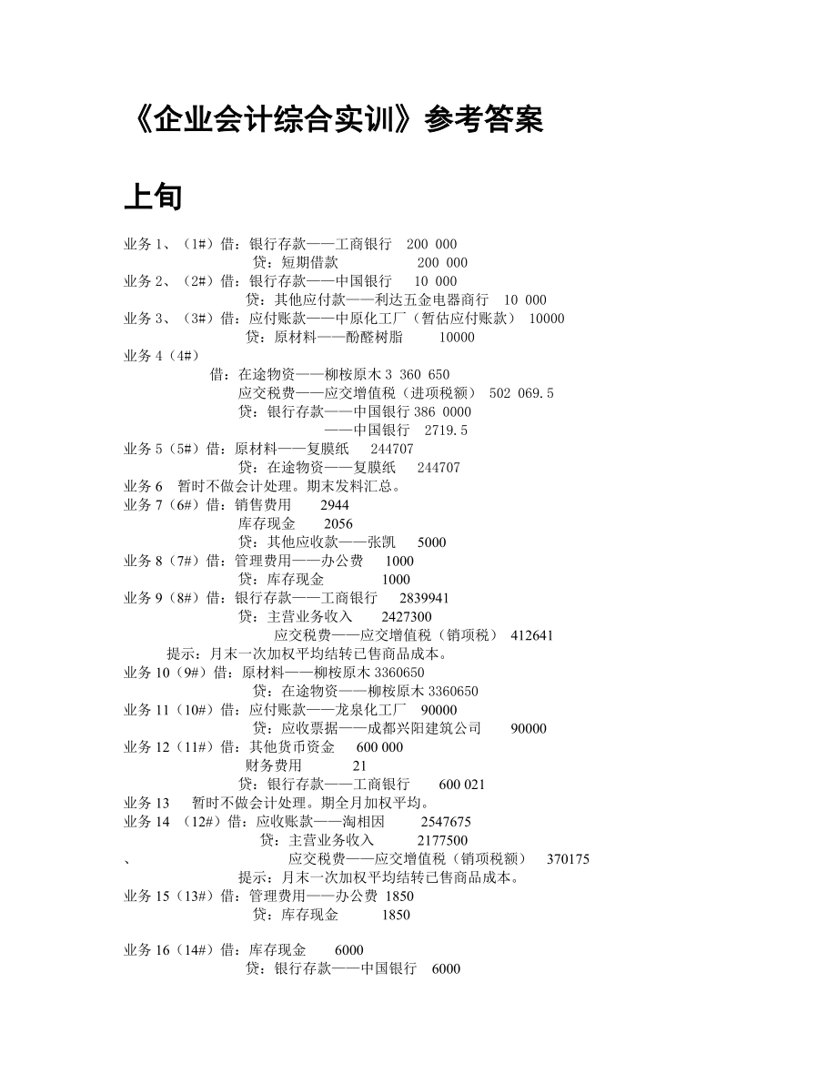 《企业会计综合实训》答案.pdf_第1页