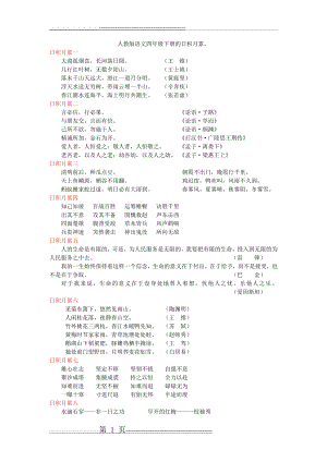 人教版语文四年级下册的日积月累(2页).doc