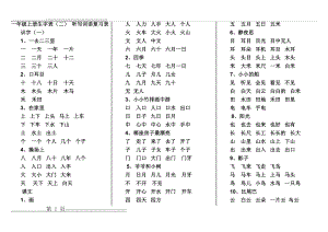 人教版 一年级上册 语文 生字表(二)词语表(3页).doc