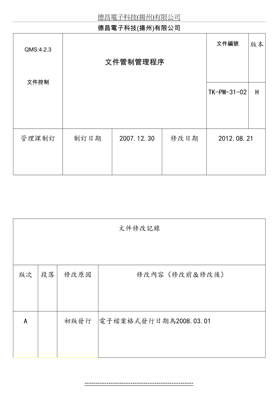 最新ok-TK-PM-31-02H-文件管制管理程序.doc_第2页