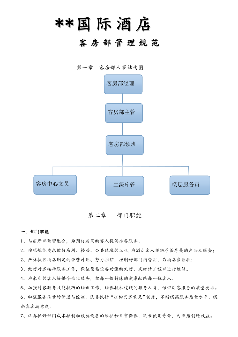 国际酒店客房管理规范手册.doc_第1页