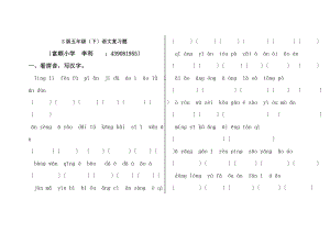 S版五年级下语文复习题.docx