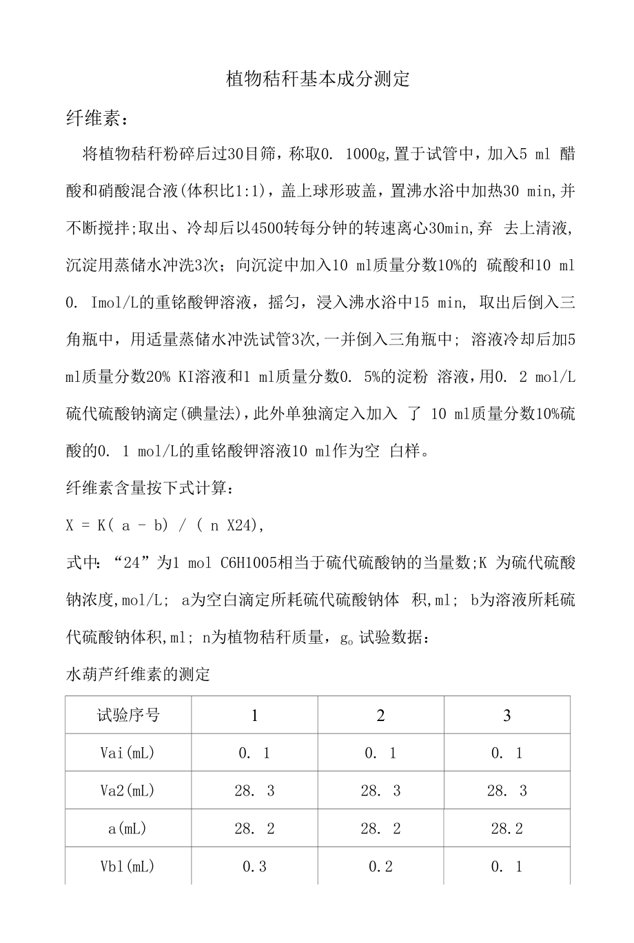 植物秸秆基本成分测定.docx_第1页