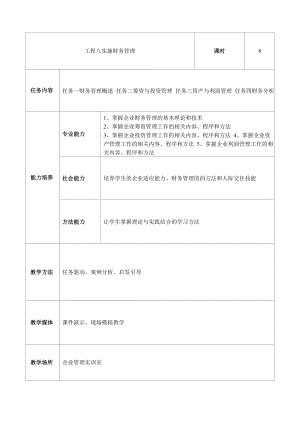 现代企业管理实务 教案 项目八实施财务管理（电子教案）.docx