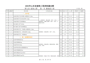 2003山东建筑消耗量定额子目明细、子目说明、工日含量(下册).xls