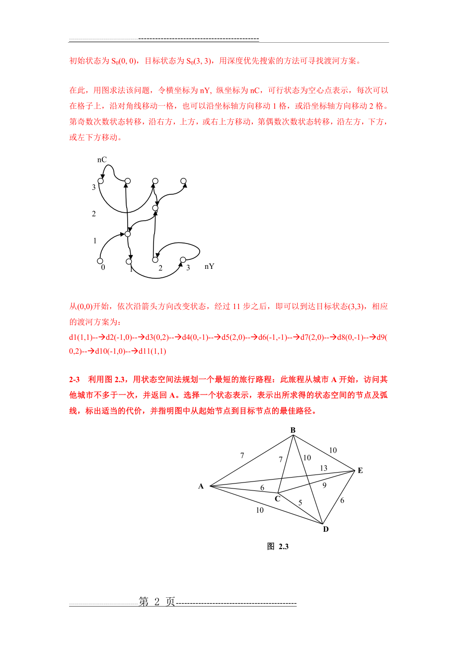 人工智能及其应用(蔡自兴)课后答案(9页).doc_第2页