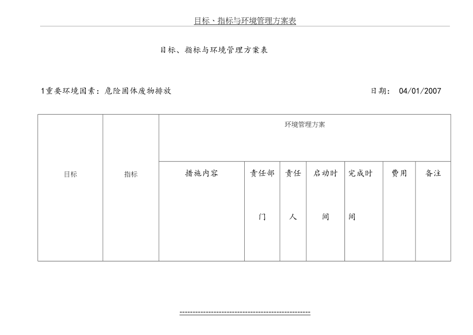 最新PCB生产厂环境管理体系-目标指标与管理方案表.doc_第2页