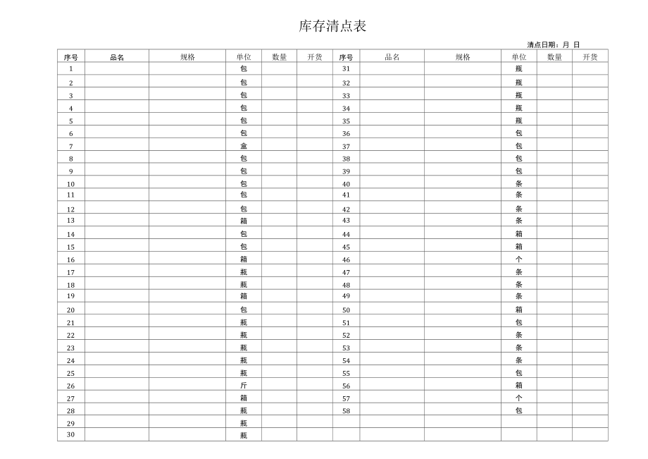 库存清点表（标准模版）.docx_第1页