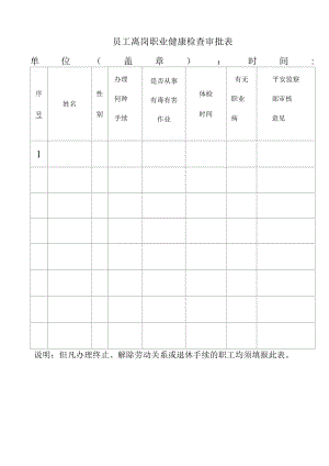 员工离岗职业健康检查审批表.docx