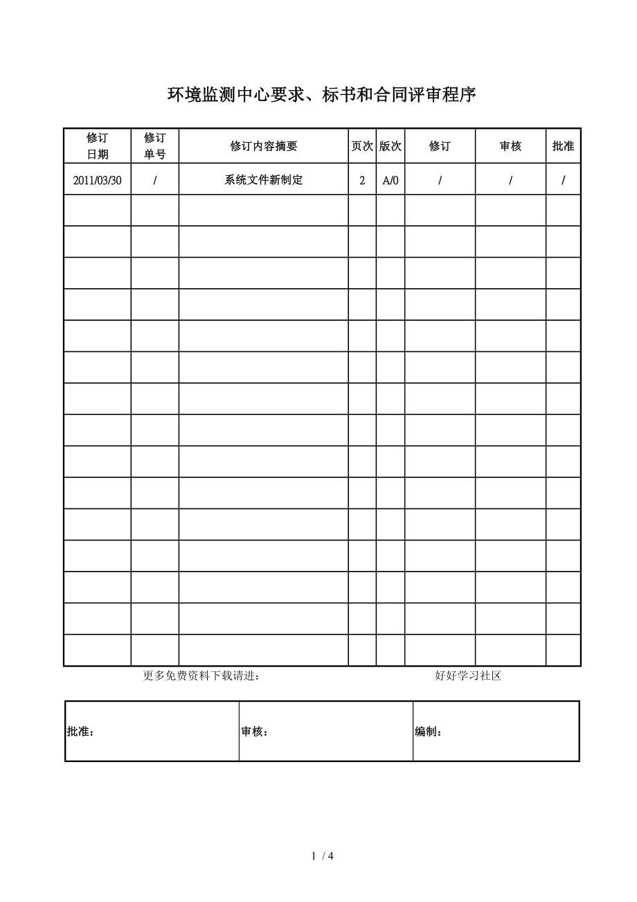 环境监测中心要求标书和合同评审程序.doc_第1页