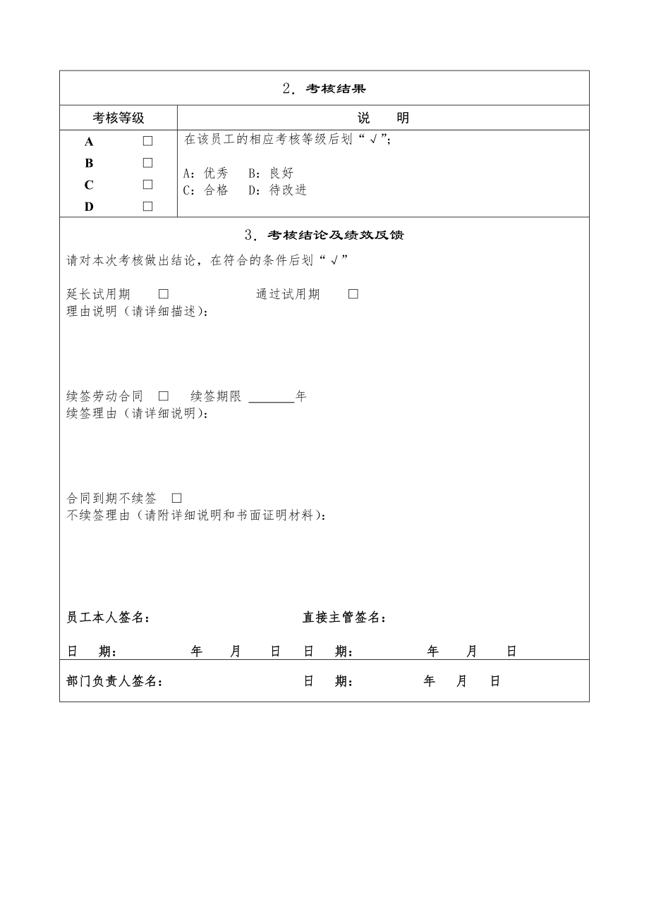 试用期、合同期绩效考核表.doc_第2页