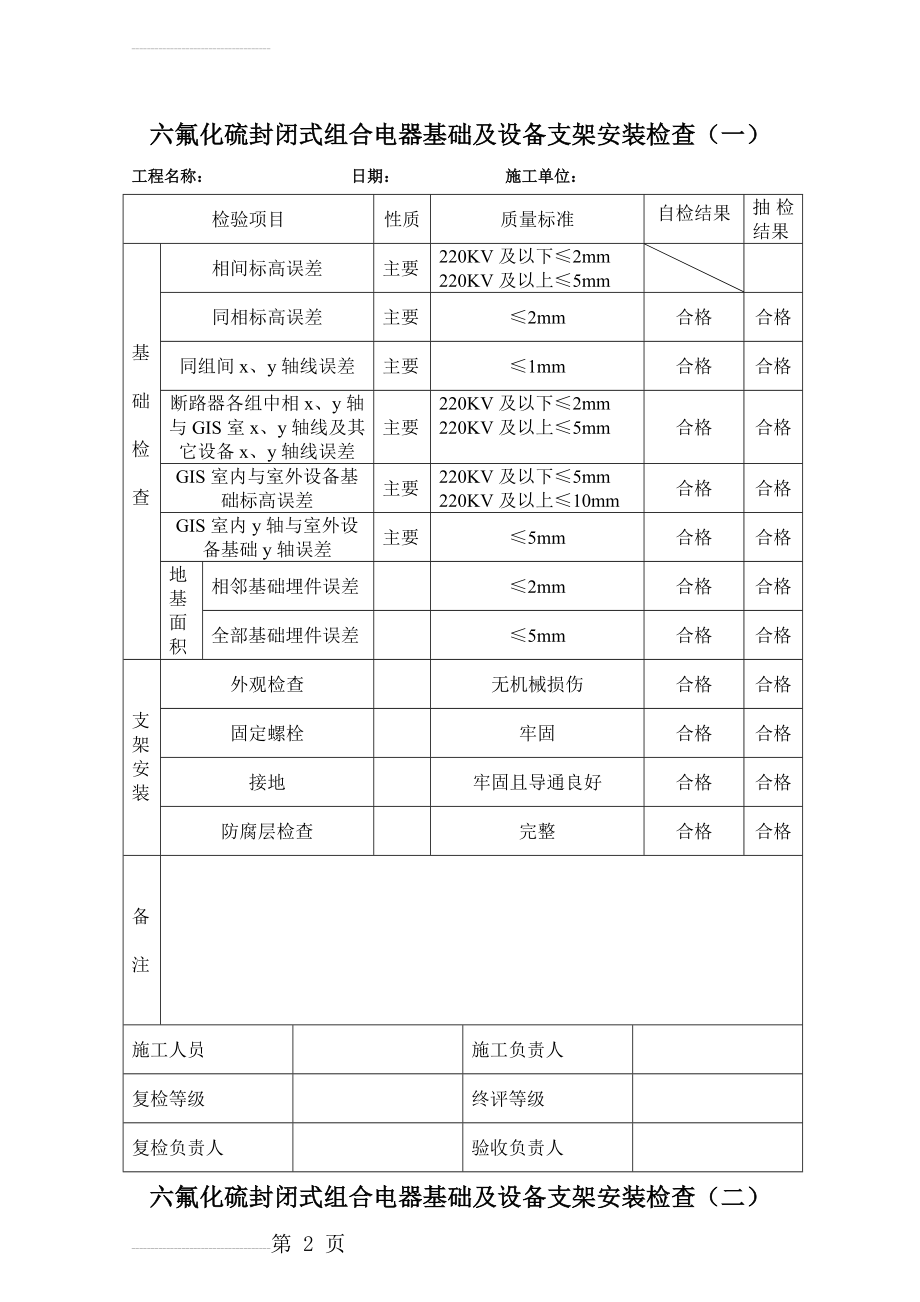 GIS安装检查记录(3页).doc_第2页