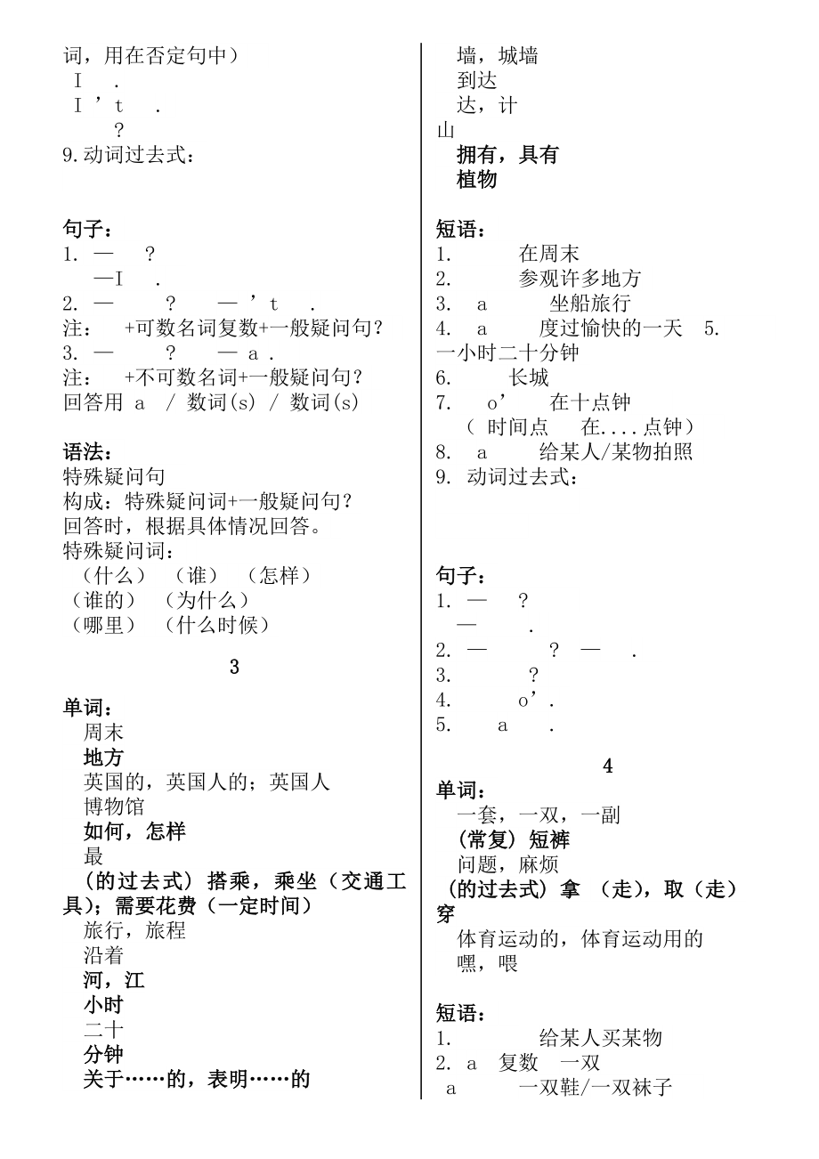 外研版小学英语五年级上册知识点梳理--.docx_第2页