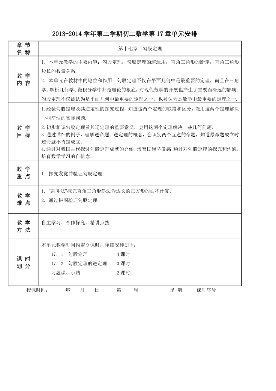 第17章勾股定理整章教案共6份.docx_第1页