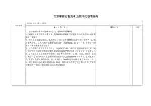 内部审核检查表 （人力资源）.docx