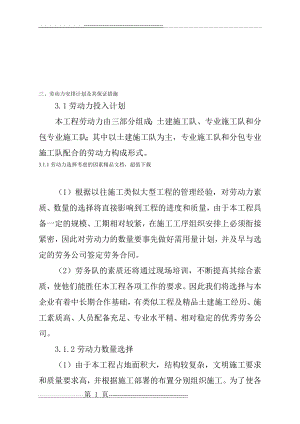 劳动力投入计划及保证措施(5页).doc