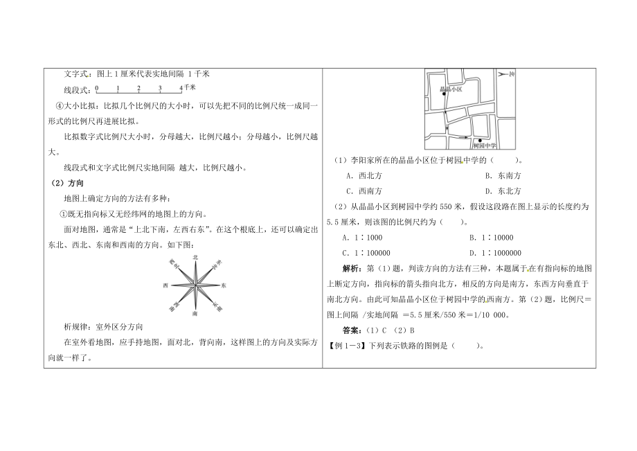 七年级地理上册13地图阅读思维导图及知识点解析.docx_第2页