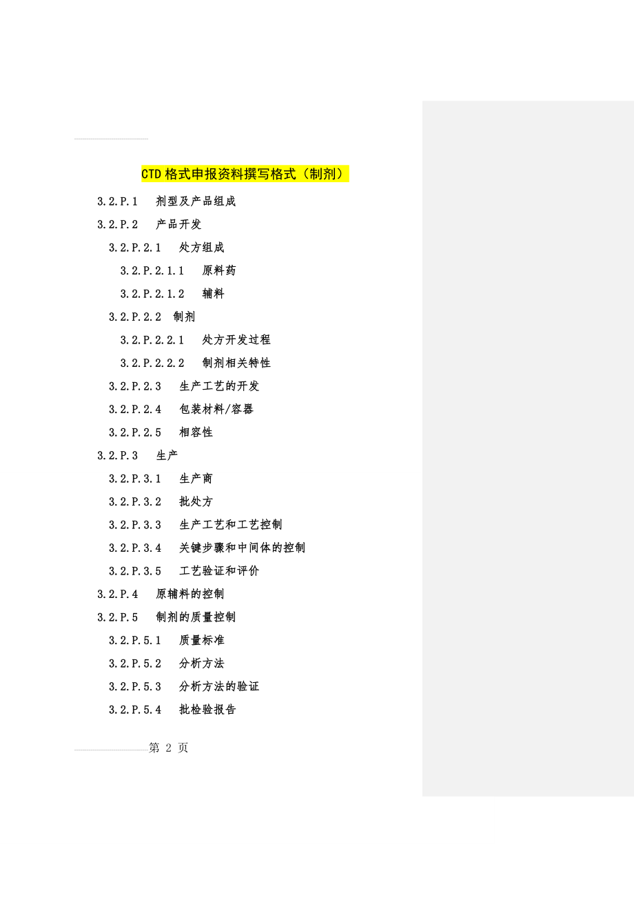 CTD格式模板资料(制剂)(31页).doc_第2页