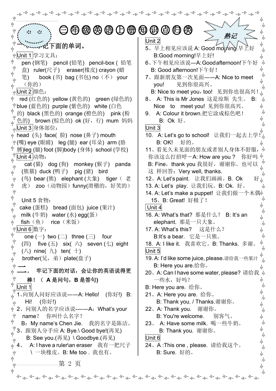 三年级英语上册知识点总结大全(人教版)(3页).doc_第2页