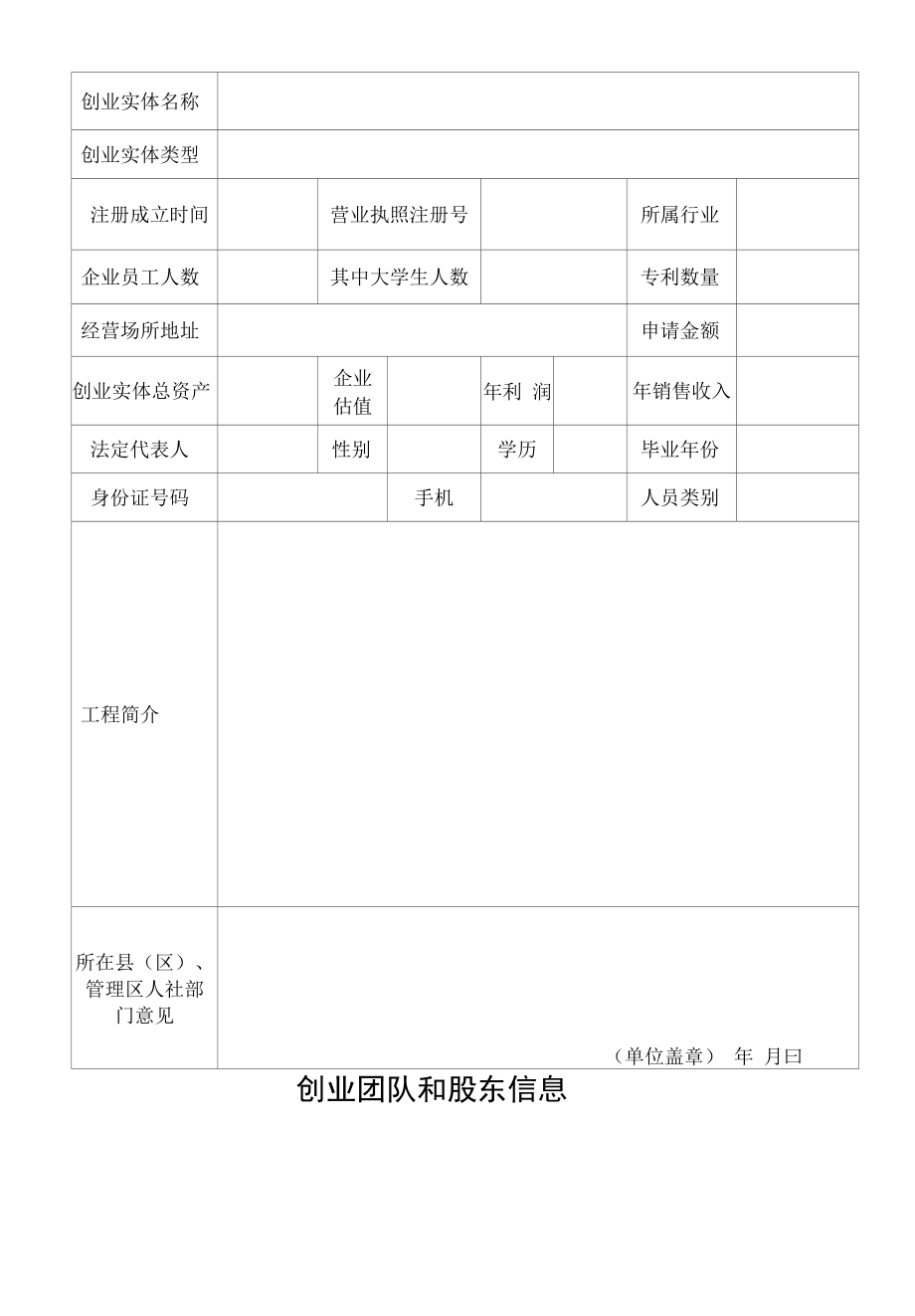 信阳市大众创业扶持项目申请表.docx_第2页