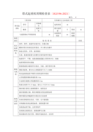 塔式起重机周期检查表JGJ.doc