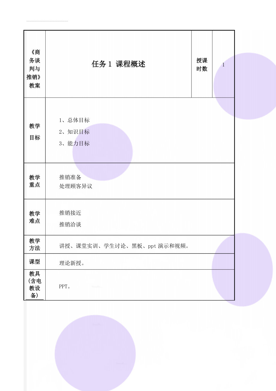 《商务谈判与推销》教案(73页).doc_第1页