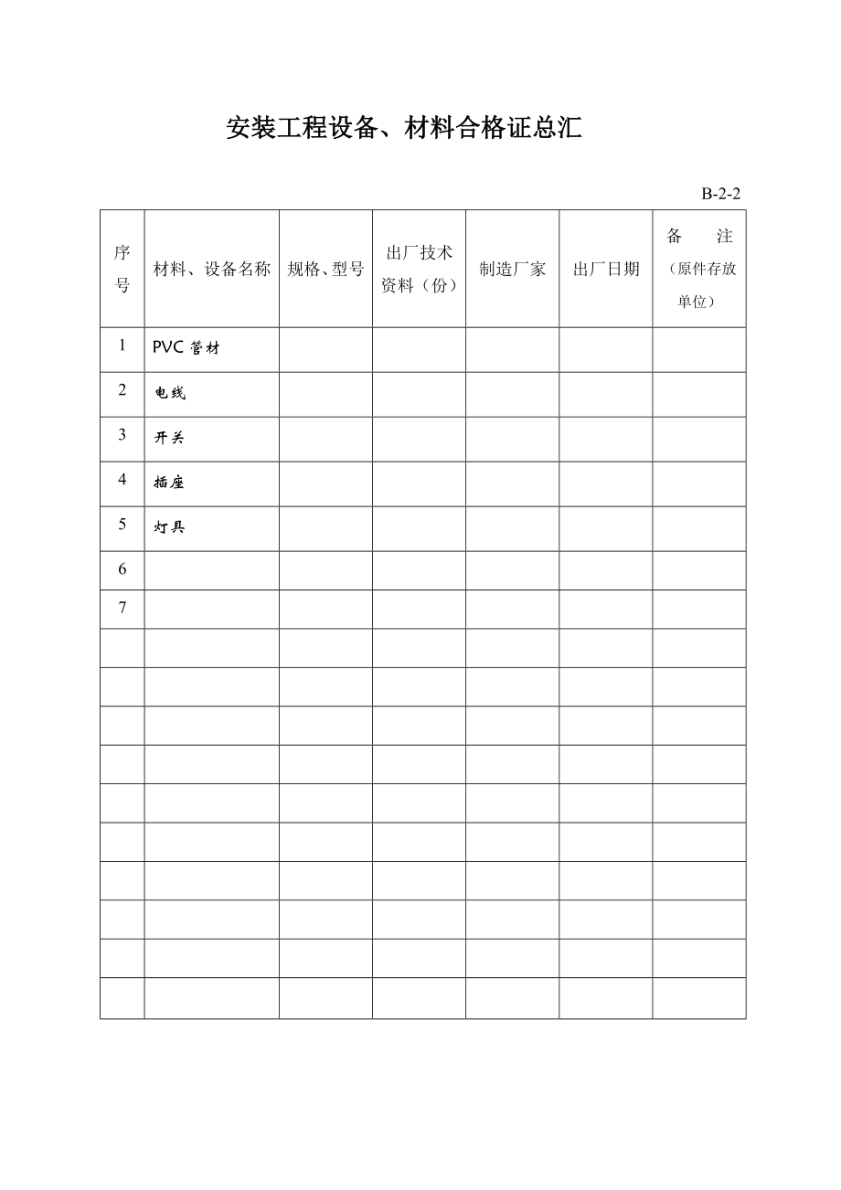 建筑电气全套资料表格[1].doc_第2页