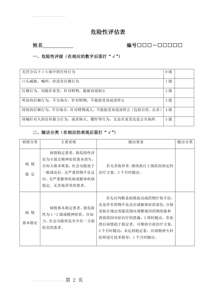 严重精神障碍患者危险性评估表(第三版)(3页).doc_第2页