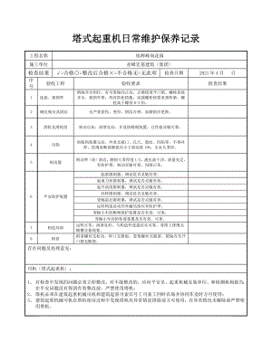 塔吊日常检查保养记录表(1).doc